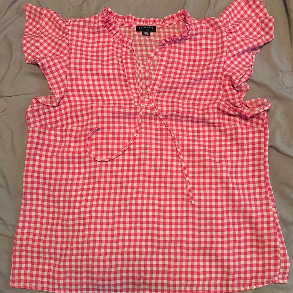 1. State Pink Checkered Blouse